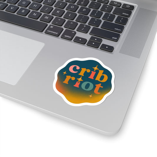 Colorful Crib Riot Kiss-Cut Stickers – Trendy Decor for Your Laptop or Water Bottles
