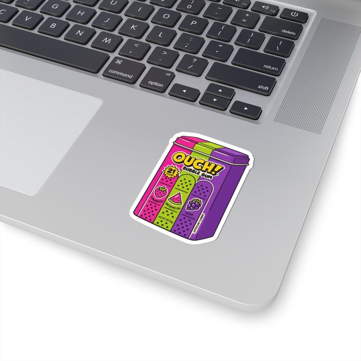 Retro Bubble Gum Kiss-Cut Stickers - Fun Ouch! Design for Personalization