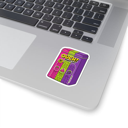 Retro Bubble Gum Kiss-Cut Stickers - Fun Ouch! Design for Personalization