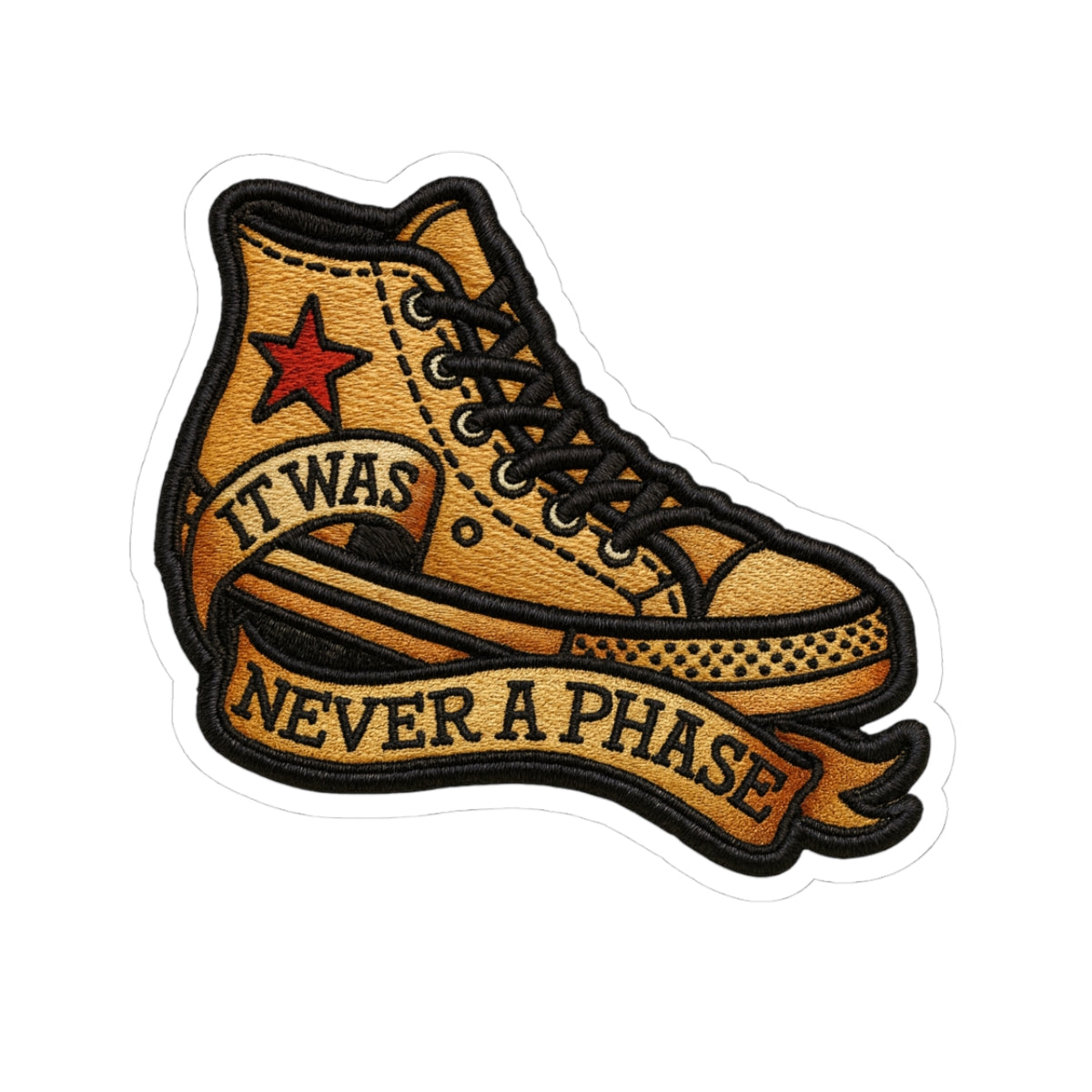 Hipster Converse Stickers - "It Was Never a Phase"