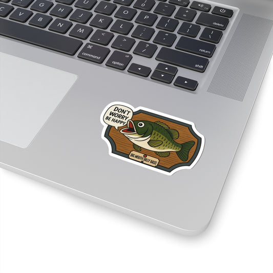 Big Mouth Billy Bass Sticker - "Don't Worry Be Happy"