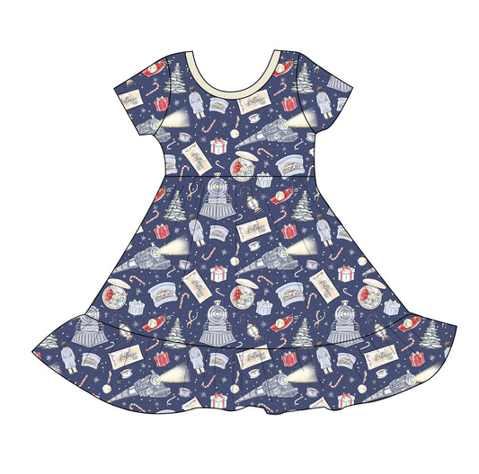 North Pole Express Flutter Dress *FINAL SALE*